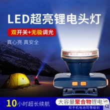 LED充电头灯强光超亮头戴式户外照明长续航家用移动照明工作矿灯KM-2871