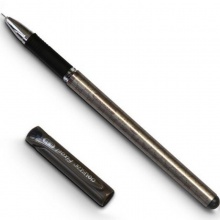 得力 S43 优雅十字纹细杆财务中性笔 黑色 0.38mm全针管 单支