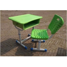 教室用学习桌椅 椭圆管1.2厚 塑料桌凳面 塑料桌斗 面板颜色可以自选