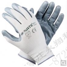 世达（SATA）FS0402 劳保手套丁腈耐磨掌浸胶涂胶涂层防滑手套舒适透气防尘作业手套8英寸